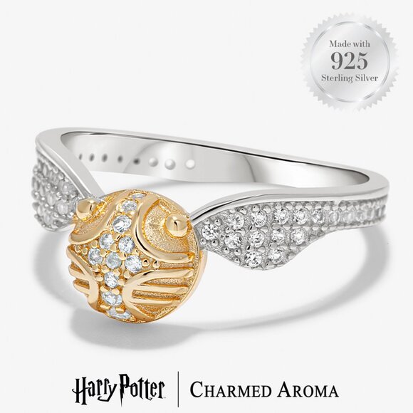 Harry Potter Golden Snitch Ring, solid 925 Sterling Silver - Picture 1 of 7
